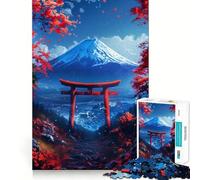 Puzzle de 1000 pièces Torii Gate Fuji Mount pour Adolescents Stimule la mémoire, réduit Le Stress, découpe de qualité supérieure, Cadeau précieux 50x75cm