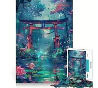 Puzzle de 1000 pièces Torii Gate représentant des Adolescents Japonais Un Jeu Stimulant et Amusant à Partager, aux découpes nettes et Chaleureuses 38x26cm