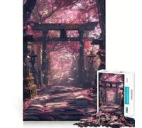 Puzzle de 1000 pièces Torii Gate Sakura Japonais pour Adolescents, Jeu de logique et de Coordination, découpe précise, Surprise de Noël 38x26cm