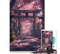 Puzzle de 1000 pièces Torii Gate, Sakura Japonais, pour Adultes et Adolescents, Jeu de réflexion apaisant, découpe précise, Cadeau de Noël 50x75cm