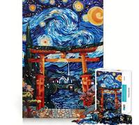 Puzzle de 1000 pièces Torii Gate Stary Night Art pour Adolescents, Jeu de logique et de réflexion, découpe précise, Surprise de Noël 50x75cm