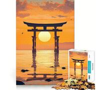 Puzzle de 1000 pièces Torii Gate Sunset pour Adolescents Idée Cadeau de Saison Détente et Amusement garantis 38x52cm