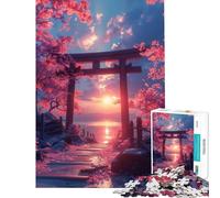Puzzle de 1000 pièces Torii Japonais Vaporwave pour Anniversaire Noël Jeu éducatif pour améliorer la mémoire à partir de 14 Ans 50x75cm
