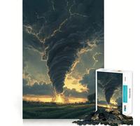 Puzzle de 1000 pièces Tornado Sunset pour Adultes, Jeu d'exercice Mental, Divertissement décontracté, découpe de précision, Cadeau Artistique 38x26cm