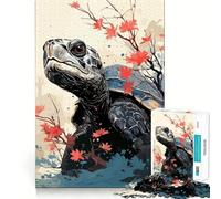 Puzzle de 1000 pièces Tortue Animal Ambiance Japon Découpe précise Art Logique Jeu de réflexion Détente Cadeau d'anniversaire Amusant (38x52cm)