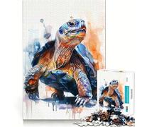 Puzzle de 1000 pièces Tortue Aquarelle Découpe Précise Art Jeu de Logique et de Réflexion Atelier Détente Cadeau d'anniversaire Amusant (38x26cm)