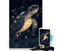 Puzzle de 1000 pièces Tortue Marine Lumineuse, idéal pour Les Adolescents, Un Jeu Stimulant pour Le Cerveau, Un Cadeau de Saison (50x75cm)