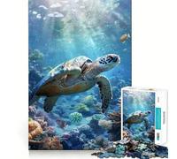 Puzzle de 1000 pièces Tortues Marines et Paradis corallien pour Adolescents Un Jeu Stimulant et Calme, idéal pour Un Loisir créatif et Un Cadeau de Saison (38x52cm)