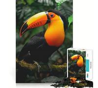 Puzzle de 1000 pièces Toucan dans la forêt Tropicale pour Adultes et Adolescents Jeu cognitif, Loisir et Amusement, Motif à Assembler, Cadeau Festif 38x26cm