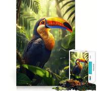 Puzzle de 1000 pièces Toucan dans la forêt Tropicale pour Adultes, Jeu de réflexion, Jeu de Groupe, découpe Nette, Joli Cadeau 50x75cm