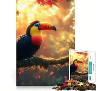 Puzzle de 1000 pièces Toucan dans Une forêt Tropicale pour Adultes et Adolescents, Jeu de réflexion apaisant, Cadeau de Noël idéal 50x75cm