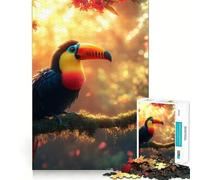 Puzzle de 1000 pièces Toucan dans Une forêt Tropicale pour Adultes et Adolescents, Jeu de réflexion apaisant, Cadeau de Noël idéal 38x52cm