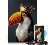 Puzzle de 1000 pièces Toucan Mignon Roi pour Adultes, Jeu Intelligent et Amusant à réaliser en intérieur, découpe Lisse, Cadeau du Père Noël 38x52cm