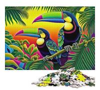 Puzzle de 1000 pièces Toucans à Bec caréné - Puzzle carré créatif pour Adultes et Puzzles en Bois - Jeu Stimulant 1000 pièces (75x50cm)