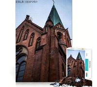 Puzzle de 1000 pièces - Tour d'église de Berlin - Coupe lisse - Jeu cognitif - Cadeau de détente - Cadeau d'anniversaire (38 x 52 cm)