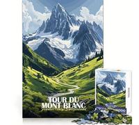 Puzzle de 1000 pièces Tour du Mont Blanc (50x75cm) pour Adultes Un pour se détendre et s’Amuser Idéal pour Noël