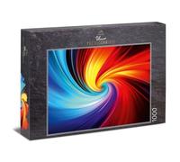 Puzzle de 1000 pièces « tourbillon spiralé » - Tourbillon dynamique en rouge, bleu et jaune avec mouvement fluide et fort effet de profondeur - Motif abstrait moderne pour adultes - Qualité fabriquée