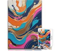 Puzzle de 1000 pièces Tourbillons de Couleurs fluides pour Adultes:Une activité ludique et Cognitive pour Un Apprentissage harmonieux pour des Surprises joyeuses Dimensions:38x26cm