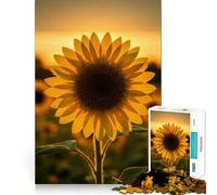 Puzzle de 1000 pièces Tournesol au Coucher du Soleil pour Adolescents, Jeu cognitif, Plaisir Lent, Bords de qualité supérieure, Cadeau du Père Noël 50x75cm