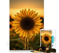 Puzzle de 1000 pièces Tournesol au Coucher du Soleil pour Adolescents, Jeu de logique, léger et Relaxant, découpe précise, Cadeau Classique 38x26cm