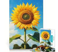 Puzzle de 1000 pièces Tournesol en Fleurs,découpe précise,Jeu Stimulant l'esprit,Facile à Jouer,Cadeau d'anniversaire idéal (38x26cm)