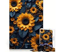 Puzzle de 1000 pièces Tournesol Feuille Noire pour Adolescents Jeu Cognitif Détente et Appréciation Douce Bordure Premium Cadeau du Père Noël 38x52cm