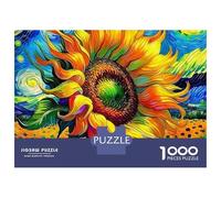 Puzzle de 1000 pièces « Tournesol Jaune psychédélique en Fleurs », en Carton Lisse, Les Amateurs de Puzzles et Les Couples. Un Passe-Temps Calme et Relaxant à Faire à la Maison.: 52 x 38 cm.