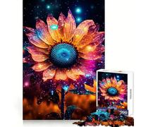 Puzzle de 1000 pièces Tournesol Néon Éclat Cosmique pour Adultes et Adolescents Stimulation de la Mémoire et Détente Idée Cadeau de Noël 38x26cm