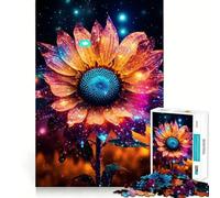 Puzzle de 1000 pièces Tournesol Néon Éclat Cosmique pour Adultes Jeu Intelligent et Silencieux Découpe Précise Cadeau Spécial 50x75cm