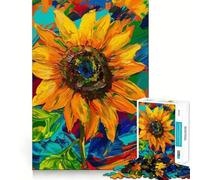 Puzzle de 1000 pièces Tournesol pour Adolescents améliore la mémoire et Les Loisirs, découpe Solide, Cadeau de Noël 38x52cm