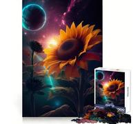 Puzzle de 1000 pièces Tournesol Terre Galaxie pour Adolescents Jeu de logique Solide Découpe de précision pour Les vœux du Père Noël 50x75cm