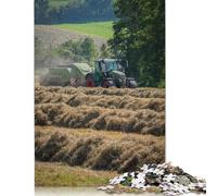 Puzzle de 1000 pièces : Tracteur dans Un Champ de Paille. Puzzle en Carton pour Adultes. Un défi Amusant et divertissant ! 38 x 26 cm / 1000 pièces