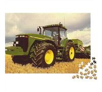 Puzzle de 1000 pièces « Tracteur dans Un Champ » - Tracteur Vert dans Un Champ de blé - Jeu éducatif pour Adultes - Décoration élégante - Défi - - Cadeau d'anniversaire - 52 x 38 cm