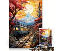 Puzzle de 1000 pièces Train et Neige pour Adultes, Un Cadeau Symbolique et Relaxant découpé au Laser, idéal pour stimuler l'esprit et Faire Passer Un agréable Moment (38x52cm)