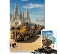 Puzzle de 1000 pièces Train Steampunk dans Le Désert pour Adolescents Jeu de logique et de Loisirs Bordure Fine Cadeau Original 50x75cm