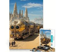 Puzzle de 1000 pièces Train Steampunk dans Le Désert pour Adolescents Jeu Intelligent et Convivial Assemblage d'une Image Pièce d'art 38x26cm