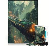 Puzzle de 1000 pièces Train Steampunk dans Un Paysage Urbain pour Adultes, idéal pour stimuler la mémoire et Partager des Moments de Joie en Famille 38x52cm