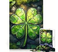 Puzzle de 1000 pièces Trèfle à Quatre Feuilles en vitrail idéal pour Les Adolescents Un Jeu de réflexion Stimulant pour Les Groupes avec Une découpe de précision et Un Cadeau Parfait pour Les fêtes