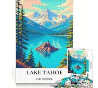 Puzzle de 1000 pièces « Trésors cachés du lac Tahoe », Jeu Impossible, découpe de précision, avec des pièces de Formes aléatoires Parfaitement emboîtables 38x26cm