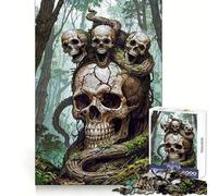Puzzle de 1000 pièces Triples Crânes des Bois pour Adolescents, idéal pour développer Leur Esprit d'analyse, s'évader sereinement et créer Un Cadeau Parfait pour Les fêtes (38x26cm)
