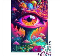 Puzzle de 1000 pièces Trippy Mushrooms pour adultes et adolescents, cadeau d'Halloween pour adolescents, homme et femme, 1000 pièces (38 x 26 cm)