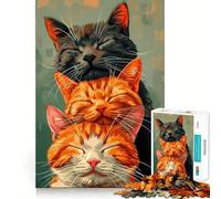 Puzzle de 1000 pièces Trois Chats endormis pour Adolescents Jeu de réflexion, Moment de détente, Finitions de qualité, 50x75cm