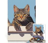 Puzzle de 1000 pièces Trois Chats sur Une clôture pour Adolescents Un Jeu d'adresse pour stimuler Le Cerveau, se détendre et s'évader, Un Cadeau attentionné 38x52cm