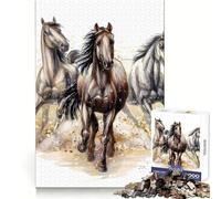 Puzzle de 1000 pièces Trois Chevaux au Galop pour Adolescents idéal pour stimuler l'esprit Partager Un Moment Convivial et créer des Liens Pièce de Collection Artistique découpée avec précision