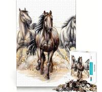 Puzzle de 1000 pièces Trois Chevaux au Galop pour Adolescents idéal pour stimuler l'esprit Partager Un Moment Convivial et créer des Liens Pièce de Collection Artistique découpée avec précision