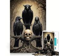 Puzzle de 1000 pièces Trois Corbeaux pour Adolescents, Jeu de réflexion et de complicité, découpe de précision, pièce de Collection 38x52cm