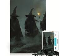 Puzzle de 1000 pièces Trois sorcières d'halloween pour Adolescents Jeu de logique et de réflexion, Divertissement paisible, Bords Lisses, Cadeau créatif 38x52cm