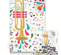Puzzle de 1000 pièces Trompettiste d'orchestre pour Adolescents Développe la mémoire Passe-Temps Relaxant Bords Nets Cadeau Unique (38x26cm)
