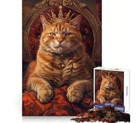 Puzzle de 1000 pièces Trône de la Reine Chat pour Adolescents entraînement de la mémoire,Loisirs paisibles,découpe Impeccable,Joli Cadeau (38x26cm)