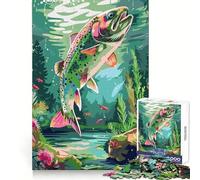 Puzzle de 1000 pièces Truite Arc-en-Ciel sous l'eau pour Adolescents Stimule la mémoire Détente en Douceur Coupe Premium Surprise d'anniversaire (38x52cm)